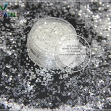 1 мм белый с серебристым светом круглый в горошек формованные Блестки для дизайна ногтей и других художественных украшений 1 упаковка = 50 г