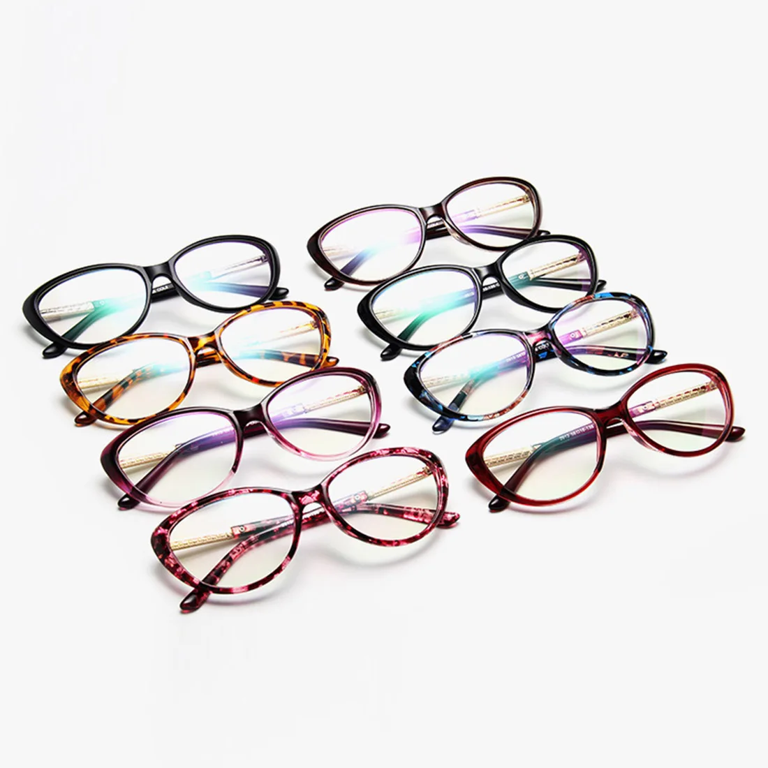 

Cat Eye Glasses Frame Women Retro Floral Clear Eyewear Ladies Brand Designer Cateye Optical Eyeglasses lunette soleil femme