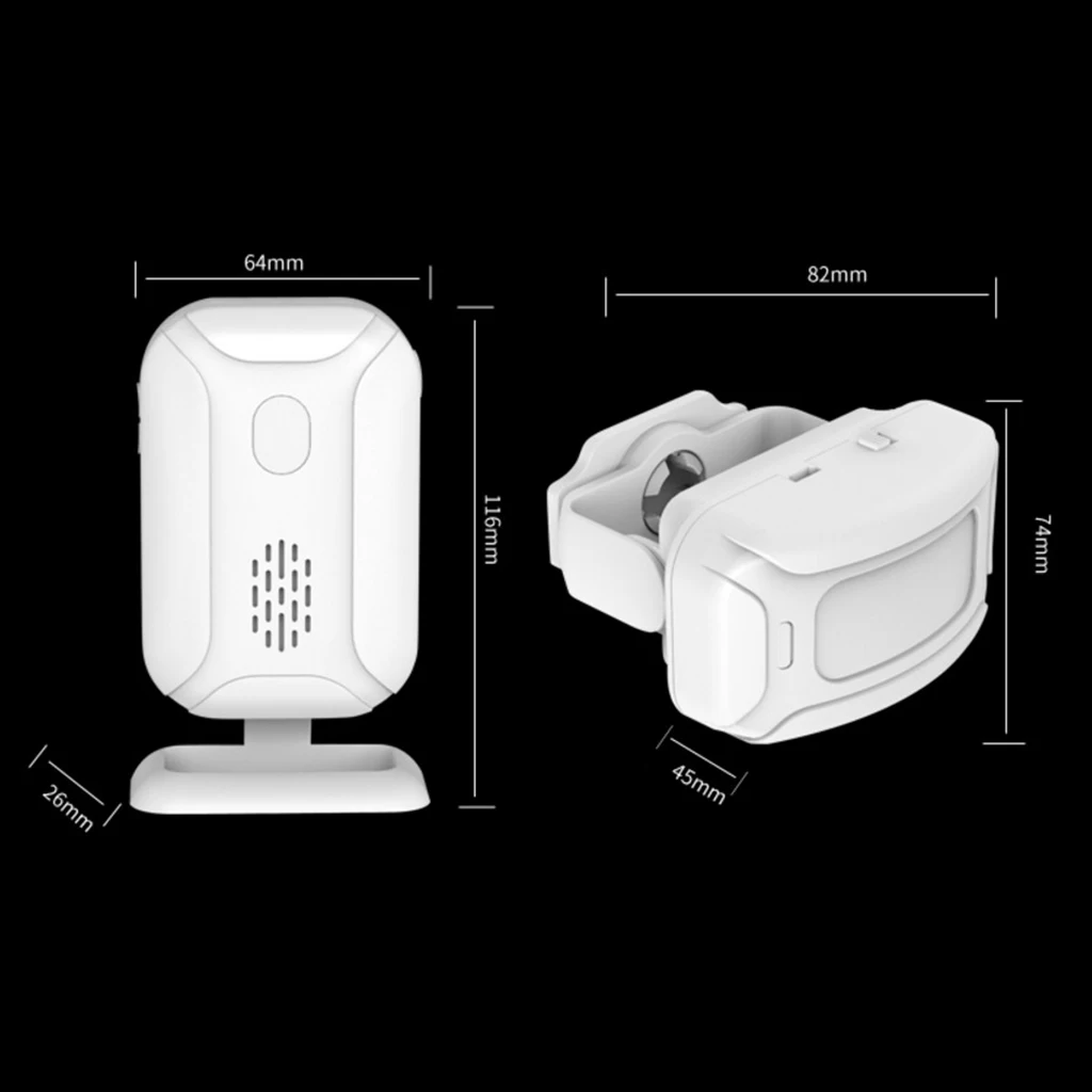 Remote Wireless PIR Motion Sensor Detector Door Bell Gate Entry Welcome Chime Doorbell Burglar Alarm for Home Shop Store