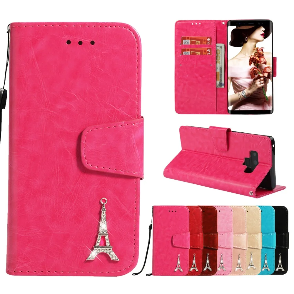 Cases For Huawei honor 4C 5C 6C 7C 6X 7X Retro Plain PU Leather Flip Wallet Bling Effiel Card holder Mate 10 Lite Pro | Мобильные