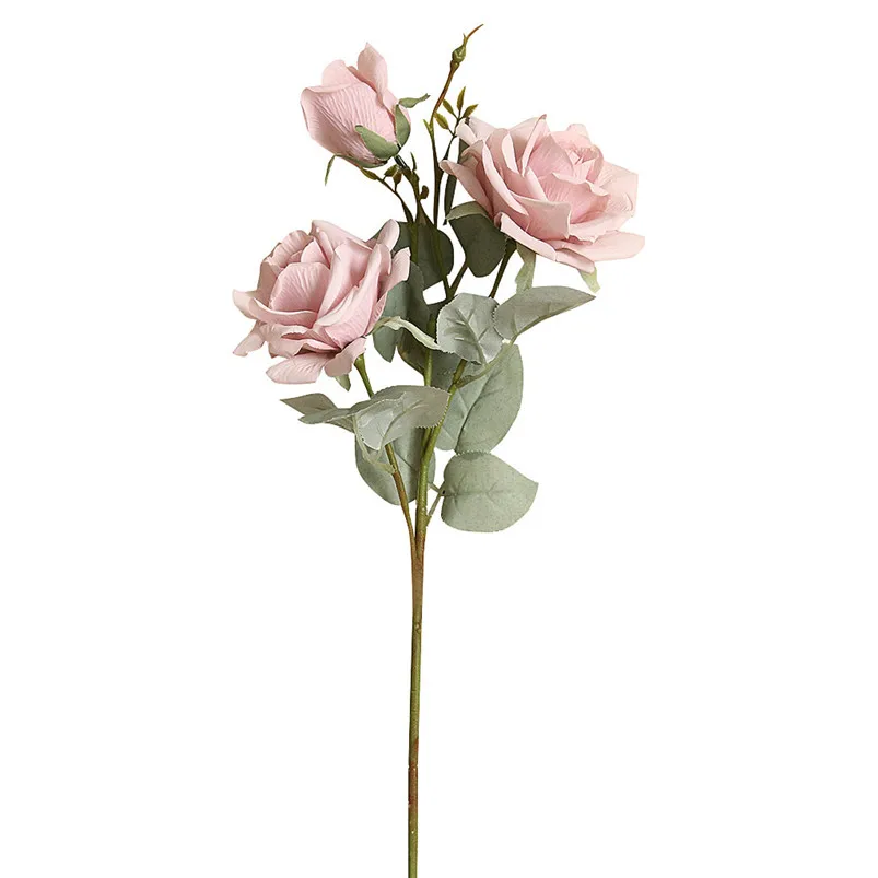 11cm Rose Flannel Peony Artificial Flowers Bouquet 3 Big Head and 1 Bud Cheap Fake Flowers for Home Wedding Decoration 40JUN2708