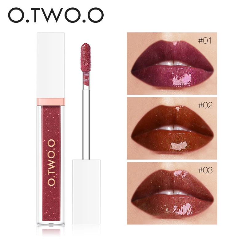 O TWO O Mirror Glass Lip Gloss Moisturizing Light Gel No Sticky Shimmer Lipstick Liquid Makeup 4