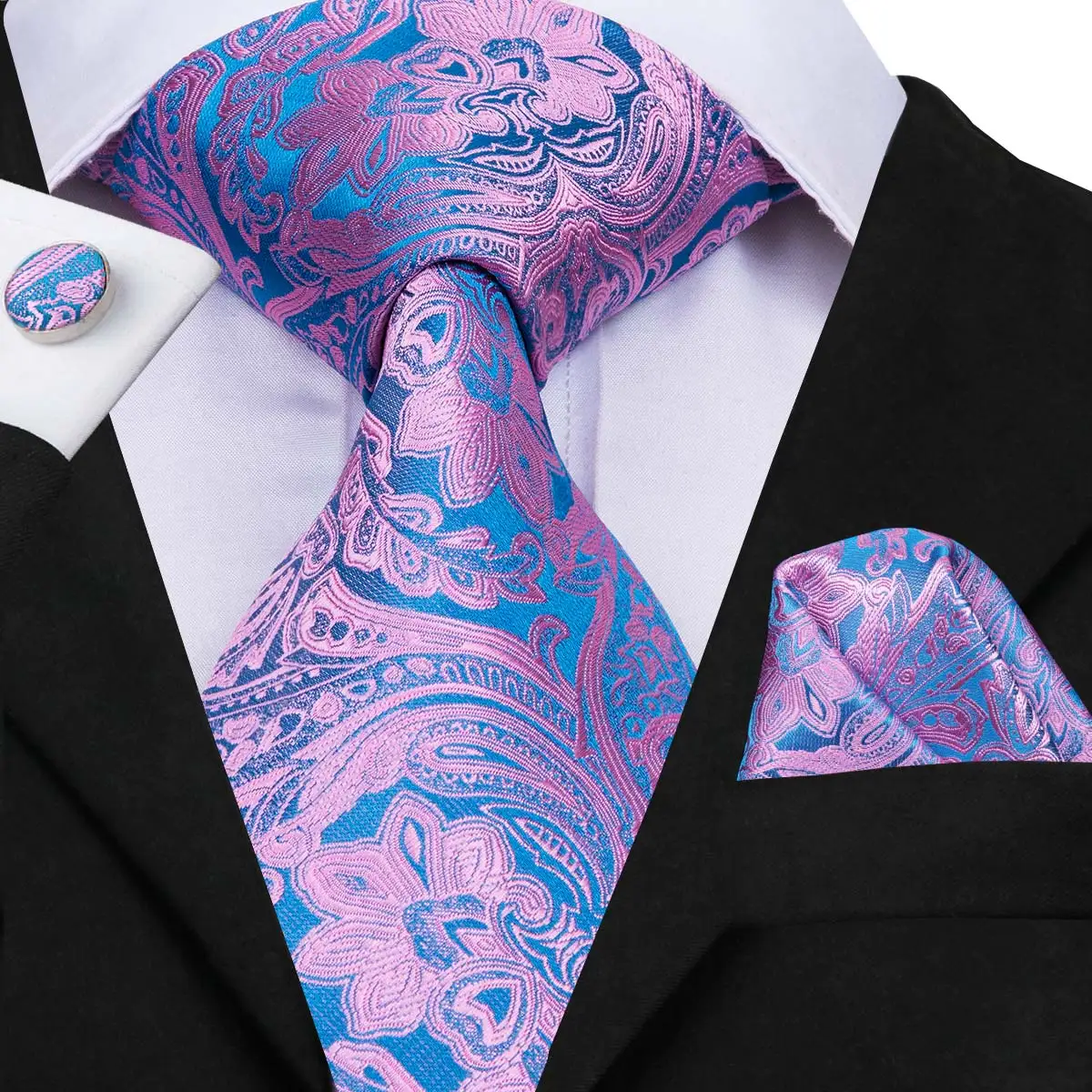 Hi-Tie Mens Green Silk Tie Bridegroom Wedding Suit Corsage Necktie Hanky Cufflinks Set – Buy The Best Products In The Online Store