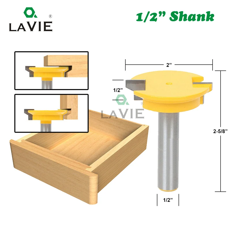 LAVIE, 12 мм, 1/2, фреза с прямым ящиком, для литья, с фиксатором ящика, для ножей, вилка для дерева, фреза для двери, деревообрабатывающий инструмент MC03005