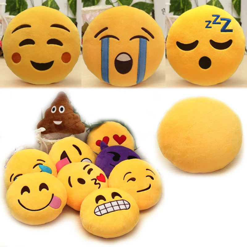 Творческий Emoji Подушка Плюшевая Coussin Cojines Гато Круглые Подушки Emoticono Смайлик Плюша