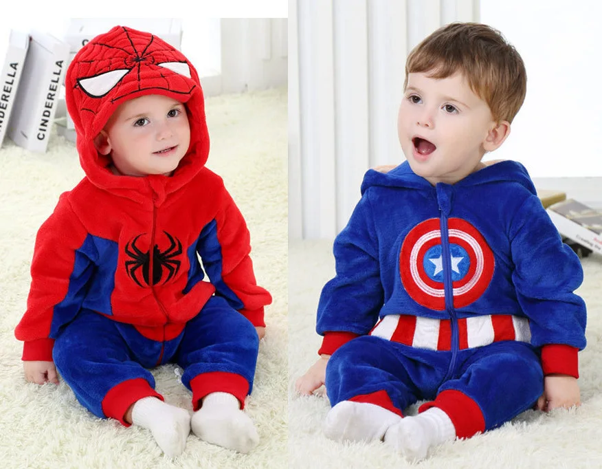Bebe Garcon Barboteuse Captain America Spiderman Nouveau Ne Bebe Vetements Chauds D Hiver Nouveau Ne Bebe Garcon Barboteuse Infantile Vetements Vetement Bebe Aliexpress
