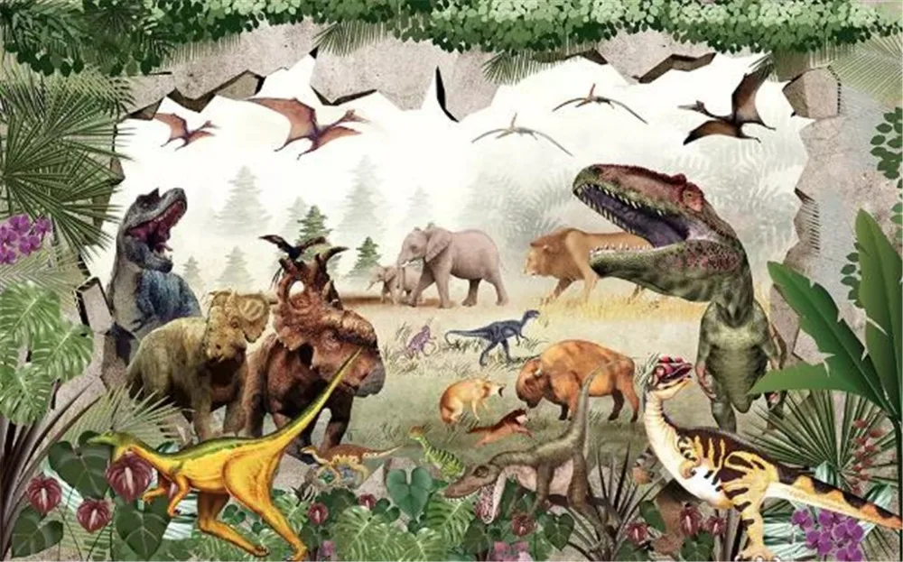 На заказ любой размер 3D Настенные обои древний динозавр Королевство 3D детская комната ТВ фон настенные украшения Настенные обои