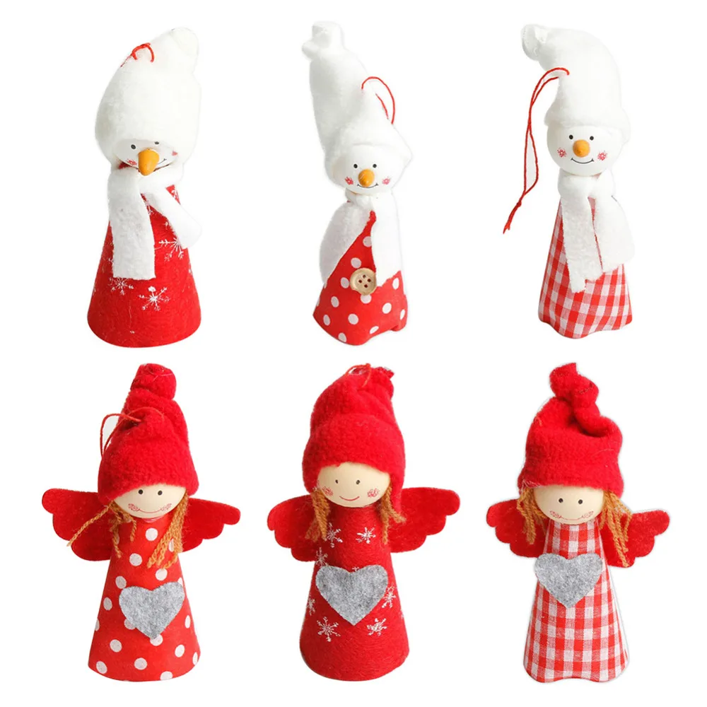 

2018 New Year Xmas Ornament 6 Styles Non-woven Christmas Tree Decoration Pendant For Home Festival Party Children Friends Gifts