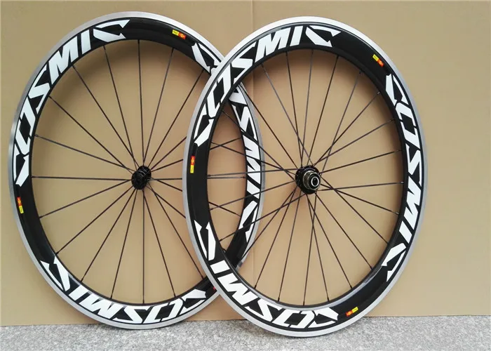 

700C chinese oem decal carbon road bike wheelset mixed clincher bicycle wheels front 50mm rear 60mm alloy brake surface
