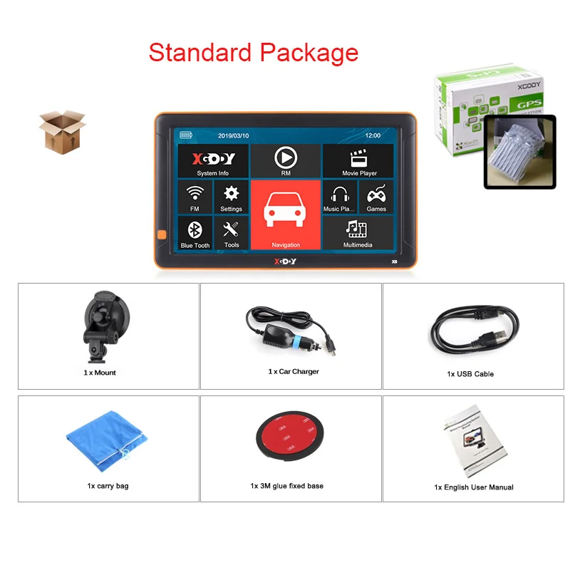 XGODY 9 ''автомобильный gps навигатор Bluetooth AVIN 256MB 8GB камера заднего вида Navitel Europe