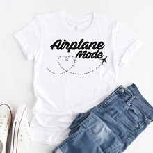 T-shirt femme, estival et humoristique, élégant et à la Mode en avion, de voyage et de vacances, Tumblr