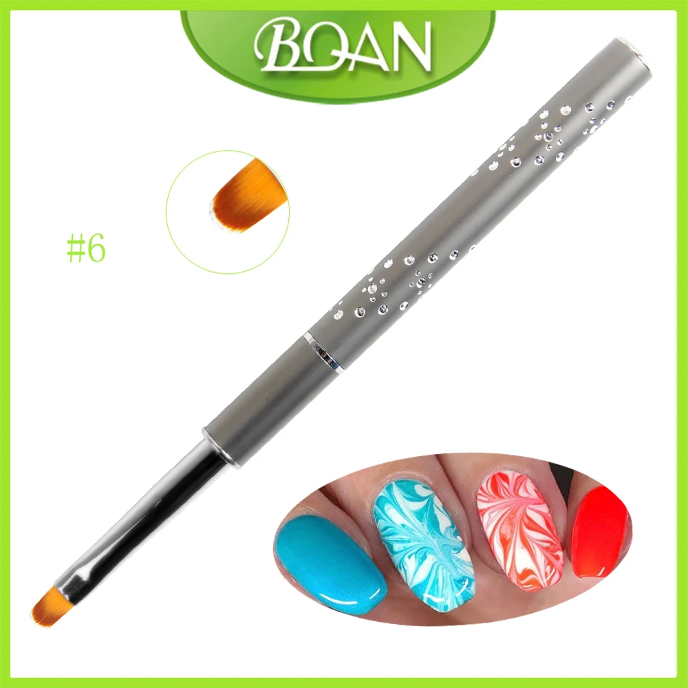 

BQAN 1PCS #6 Gel Brush Round Handle Brush Liner Nail Cuticle Cleaning Tools Powder Dust Clean Pen Painting Draw Manicure