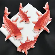 20 шт. вышивка красный карп клей патч одежда дизайн Diy пользовательские декоративные аксессуары шитье золотые рыбки значки A Coudre