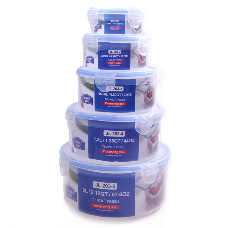 

Hoomall 5Pcs/Set PP Transparent Lunch Box Food Storage Containers Sealed Microwavable Refrigerator Crisper Set Kitchen Organizer
