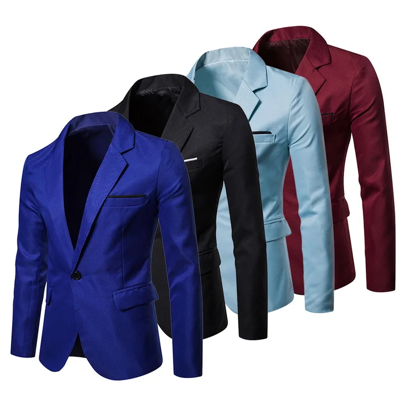 HEFLASHOR, мужские повседневные блейзеры размера плюс, Мужской приталенный пиджак на одной пуговице, деловой модный пиджак heren colberts