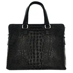Мужская сумка на двойной молнии из натуральной кожи с узором «крокодиловая кожа», мужская сумка через плечо из воловьей кожи, деловая сумка