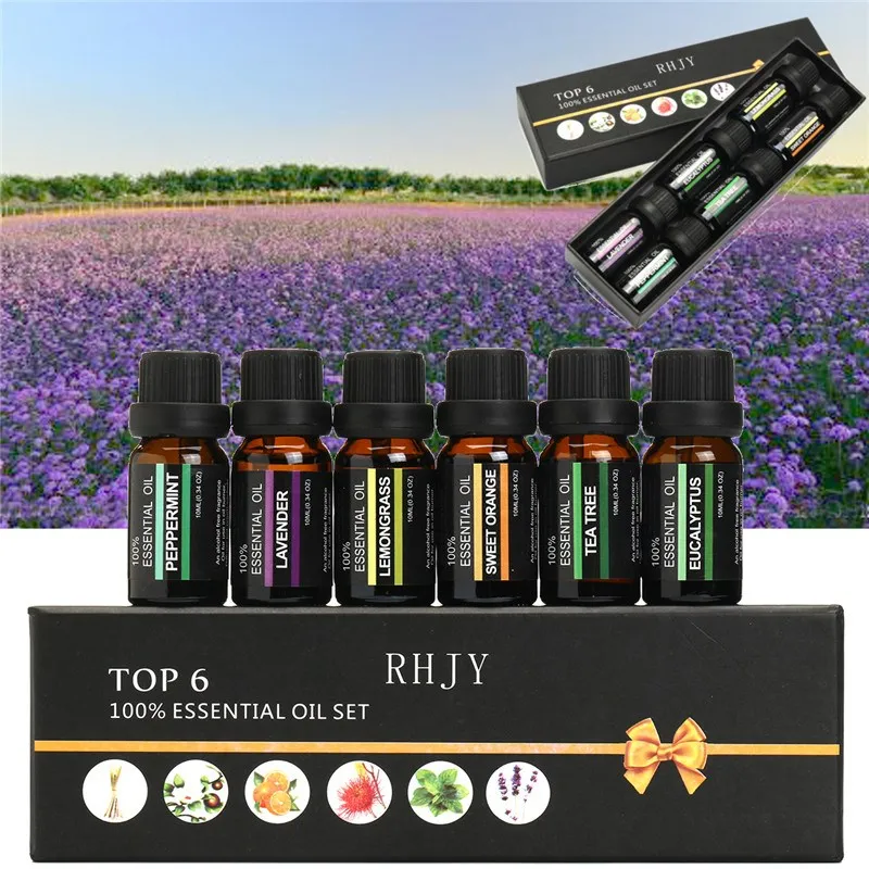 100% Pure Natural Aromatherapy Oils Kit 10ml For Humidifier Water