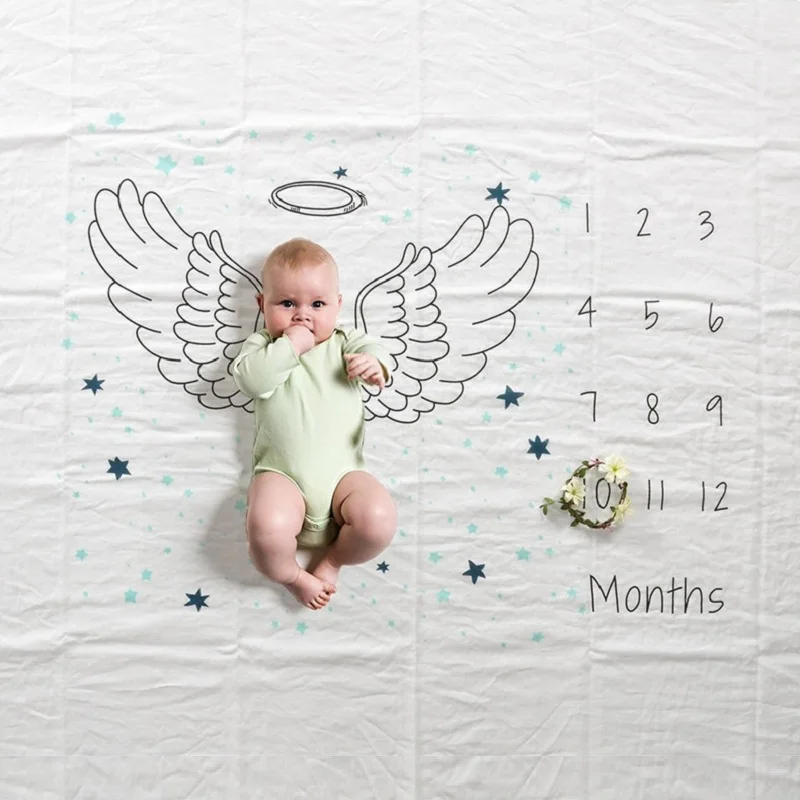 

120X150cm Baby Photography Blanket Props New Born Photography Monthly Baby Milestone Blanket Baby Wrap Manta Bebe Baby Fotoshoot