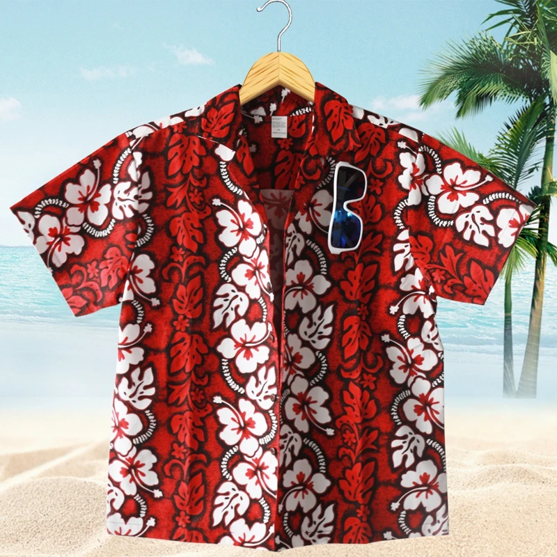 

2018 New Summer Style Handsome Loose Men Floral Shirt Casual Holiday Beach Party Short Sleeve Camisa Hawaiian Shirt Hip Hop Tops