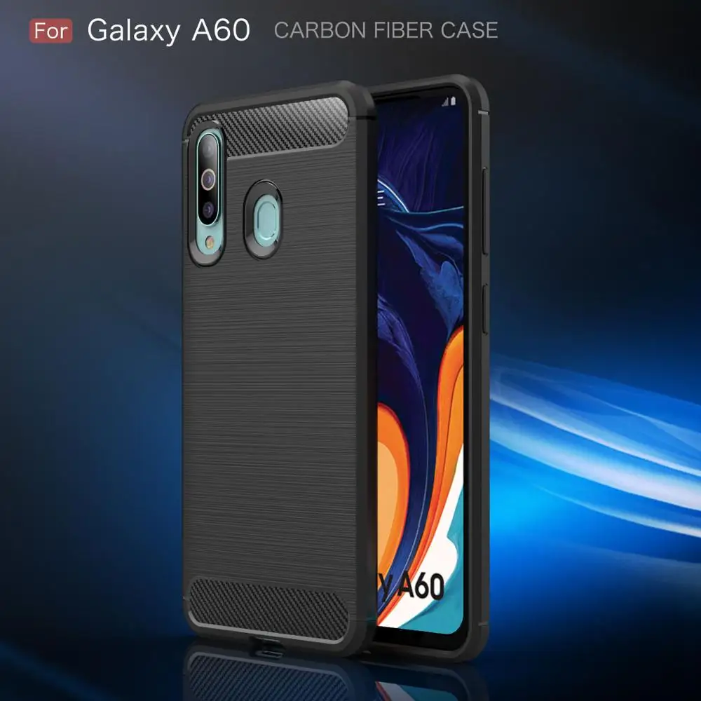 For Samsung Galaxy A60 Case Tough Bumper Carbon Fiber Case Cover Soft Silicone Coque On For Samsung A60 For Samsung Galaxy A60 Case Tough Bumper Carbon Fiber Case Cover Soft Silicone Coque On For Samsung A60