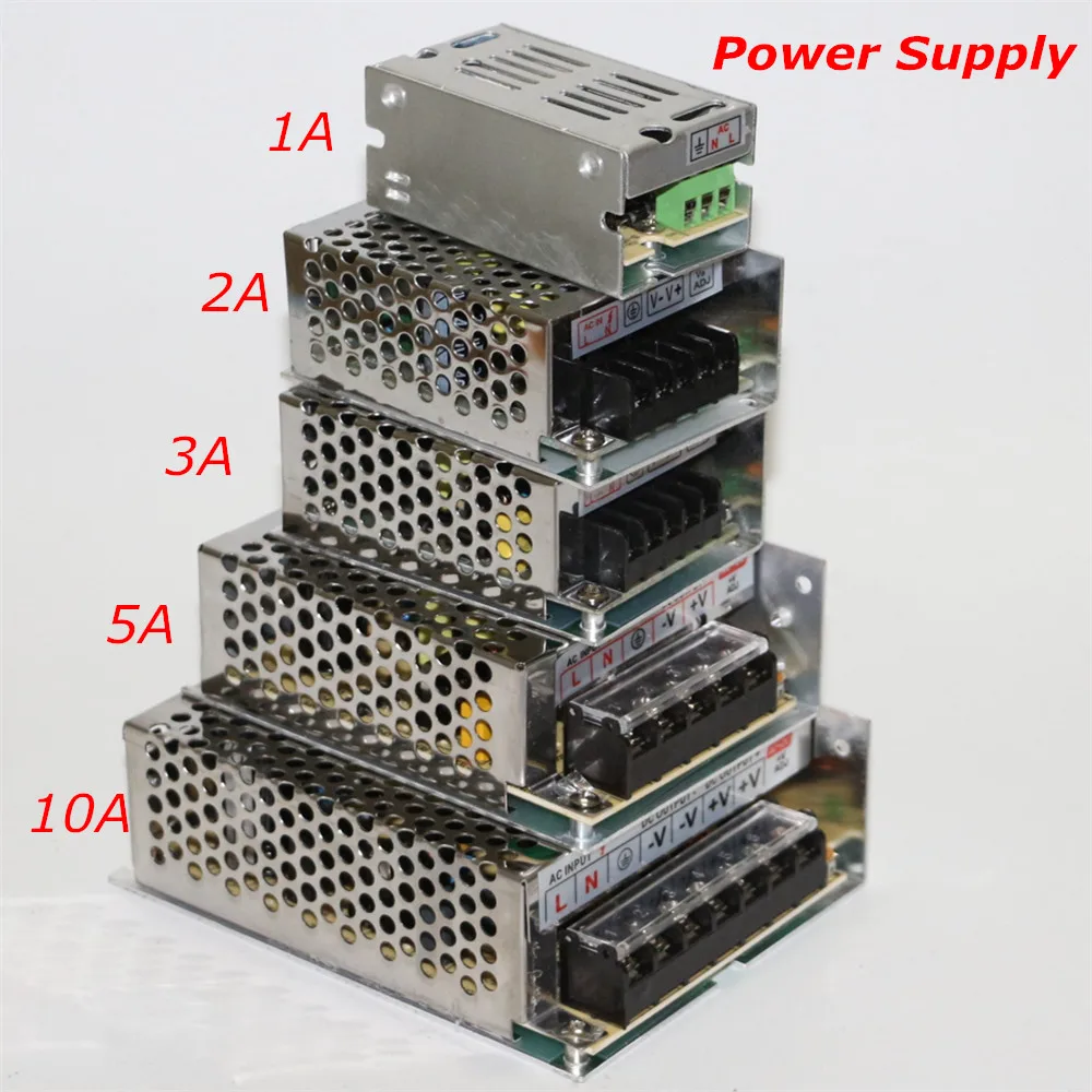 Полностью алюминиевый металлический материал 1A 2A 3A 5A 10A DC12V переключатель источник питания Светодиодные полосы струны Tabe веревка лента 12 В светодиодный адаптер питания