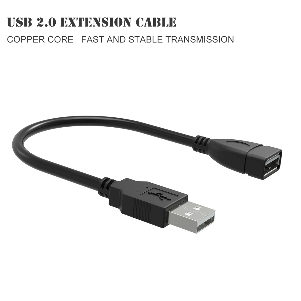 Robotsky السرعة أسود USB 2.0 ذكر إلى أنثى تمديد كابلات الموصلات كابل محول الحبل Kable للماوس محرك فلاش usb