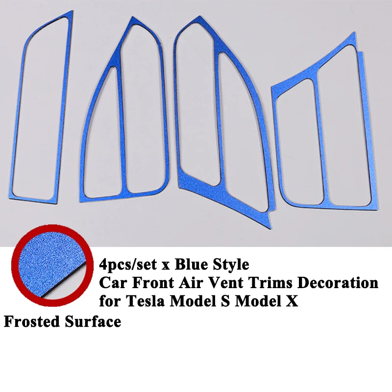 4 шт./компл. Автомобильная Передняя вентиляционная отделка украшение на выходе рамка крышка наклейка Стайлинг ремонт автомобильные аксессуары для Tesla модель S модель X - Название цвета: Blue Style