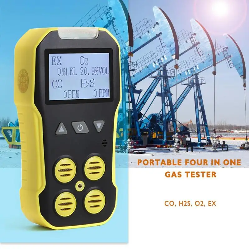

4 in 1 Gas Monitor CO/H2S/O2/EX Carbon Monoxide CO Gas Analyzer Detector