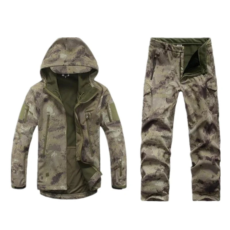 TAD куртка мужская водонепроницаемая куртка и брюки на молнии ветровка(Multicam TAN GRAY BK ACU OD) зимняя куртка - Цвет: AT