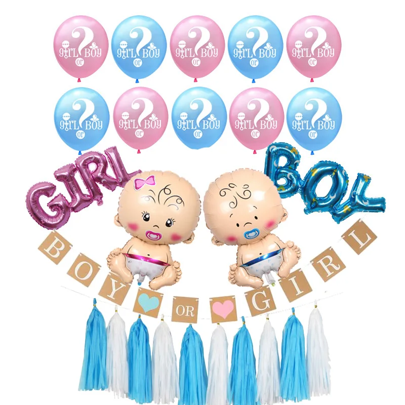Пол выявить вечерние пакет Baby Shower украшения &quotмальчик или девочка&quot баннер и
