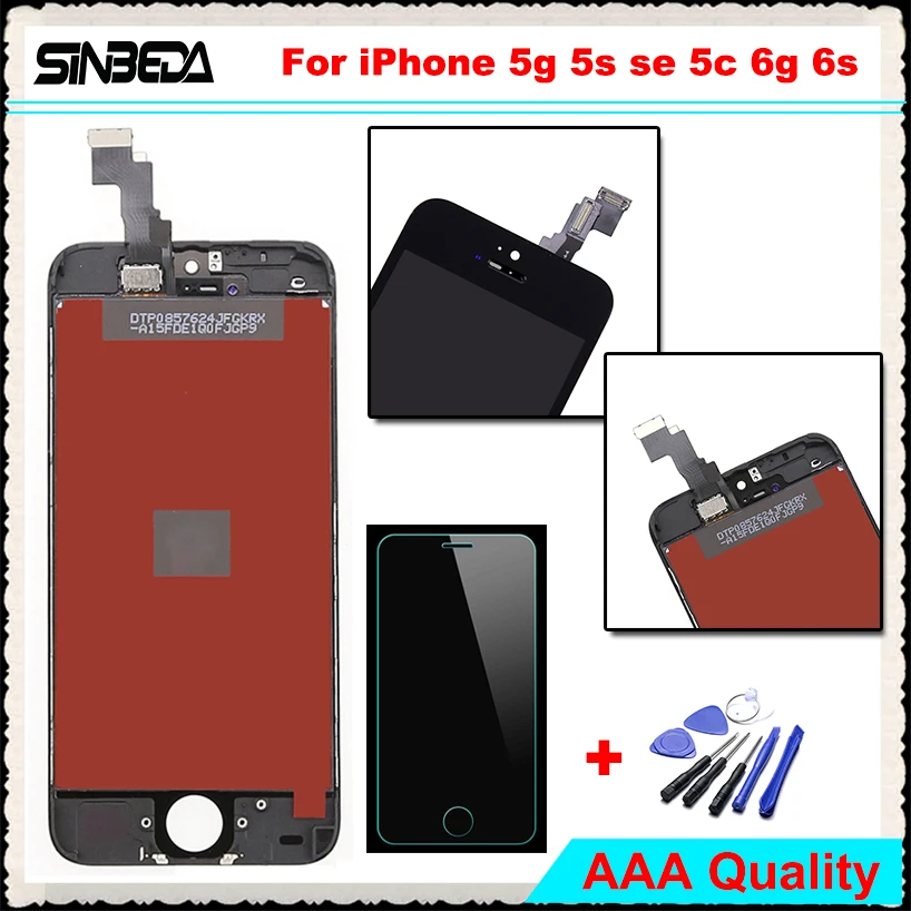 Sinbeda 100% Tested LCD Replacement For iPhone 5g 5s se 5c LCD Display Touch Screen Digitizer Sensor Assembly For iPhone 6g 6s