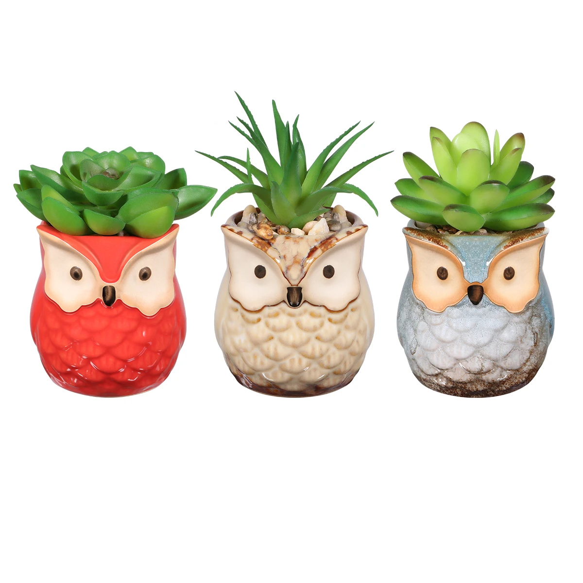 

Yardwe 3pcs Artificial Succulent Plant Pot Simulation Green Plants Creative Imitation Potted Bonsai Decor For Home(3 Colors)