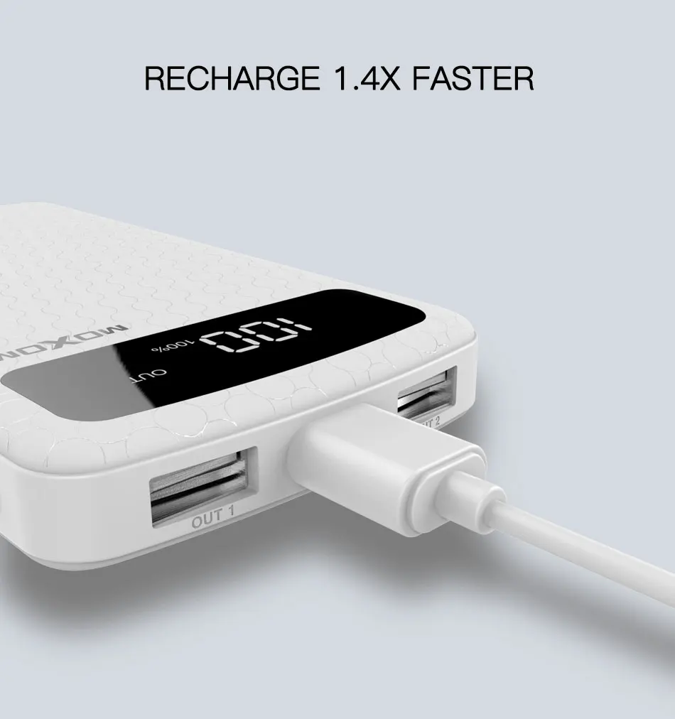 MOXOM power Bank 20000 мАч USB power Bank портативный внешний аккумулятор зарядное устройство USB power bank для Xiaomi Mi 9 iPhone power bank