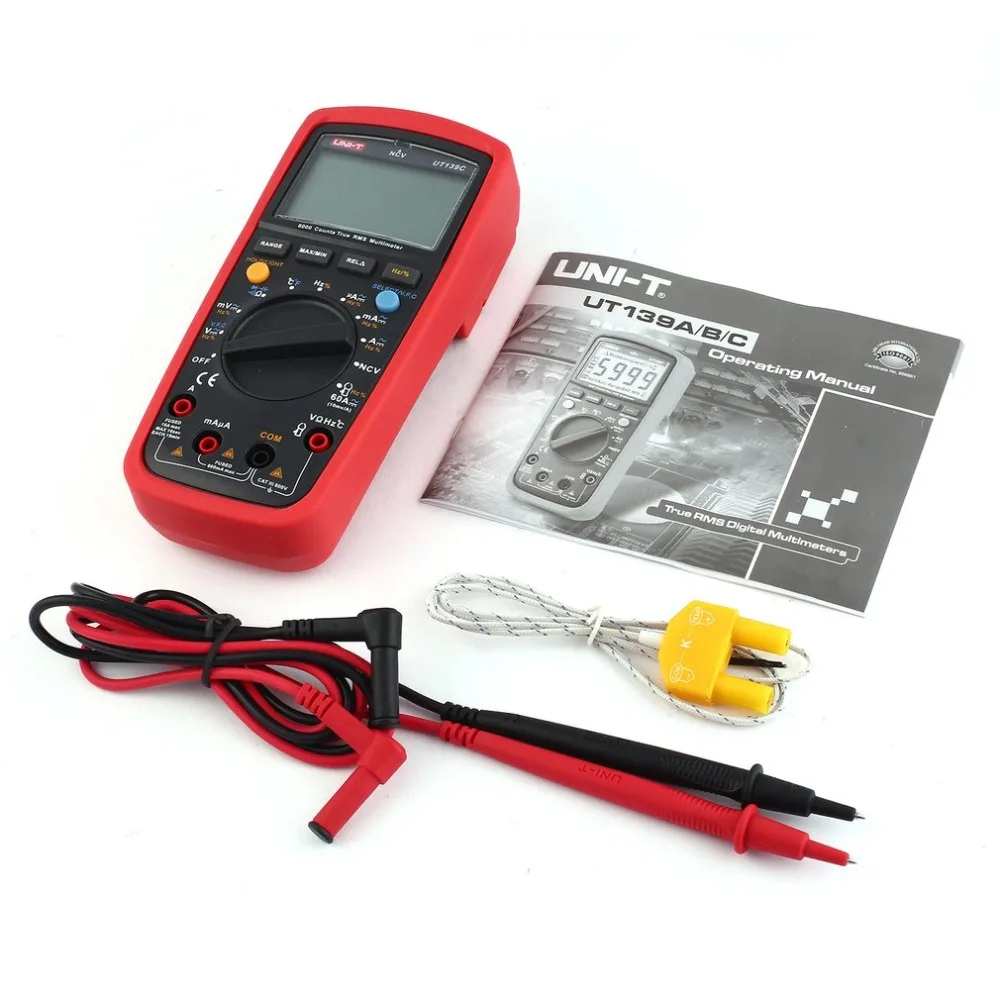 

Digital Multimeter UNIT DC/AC Voltage Current Meter Handheld Ammeter Ohm Diode Capacitance Tester 1999 Counts Multitester