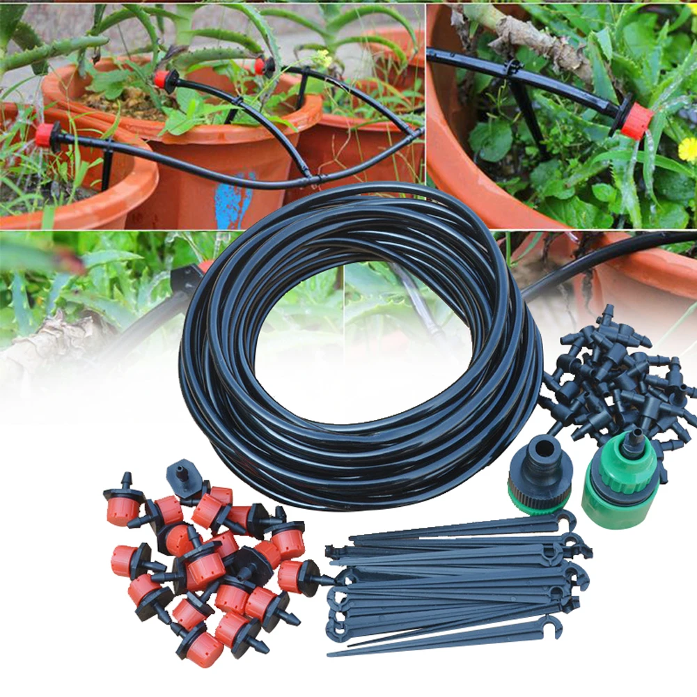 

25m Pouring DIY Automatic Spray Micro Adjustable System Drip Irrigation Set Outdoor Greenhouse Drip Device Flower Tools Garden