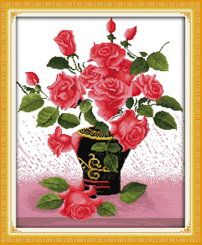 

Love at first sight Cross Stitch Kits 11CT Printed 14CT Set DIY Chinese Cotton Cross-stitch Counted Embroidery Needlework
