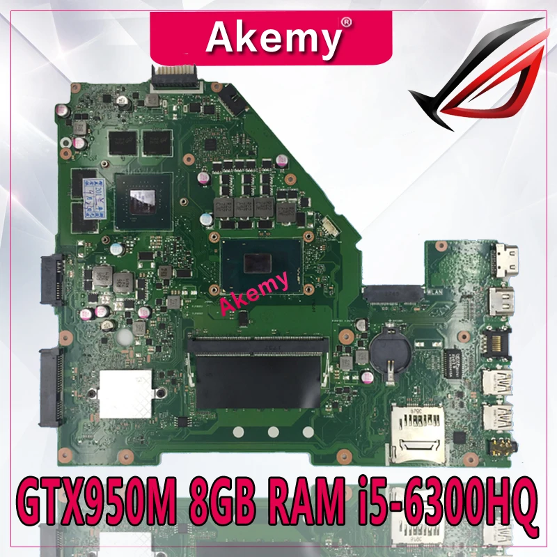  Akemy X550VX Laptop Motherboard For ASUS K550VX X550VX X550VQ FH5900V Mainboard REV 2.0 GTX950M 8GB