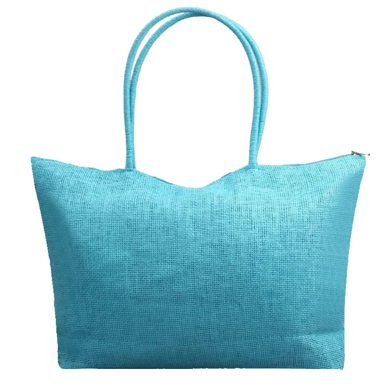 

bag female 2018 new Fashion Simple Candy Color Large Straw Beach Bags Women Casual Shoulder Bag