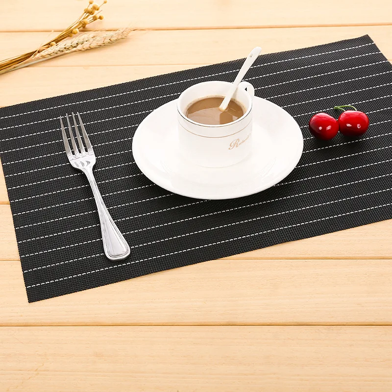 Европейский простой черный серый белый ПВХ коврик для столовых приборов с изоляцией подстаканник подстилка для обеденного стола подстилки для чаши подставки для напитков