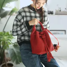 Vendange модная многоцелевая Мужская тотализаторов drawstring простой пояса из натуральной кожи для женщин сумка 2541