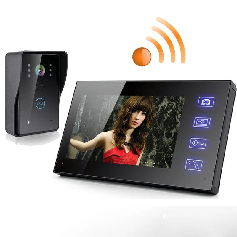 7\ TFT 2.4G 7\ TFT Wireless Video Door Phone Intercom Doorbell Home Security Camera Monitor color speakerphone