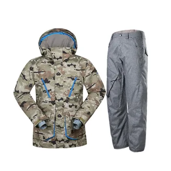 

-30 New Man skiing suit set outdoor Snowboarding Clothing Waterproof windproof winter Costumes snow jackets + bibs pants