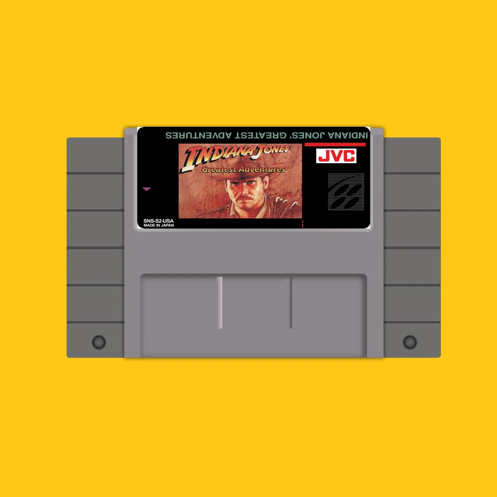 Indiana Jones Greatest Adventure 46 Pin 16 Bit Grey Game Card For USA NTSC Player | Электроника