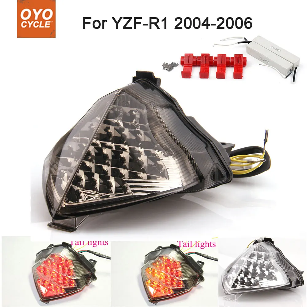 

Motorcycle Integrated LED Tail Light Brake Turn Signal Blinker For Yamaha YZF R1 YZF-R1 2004 2005 2006