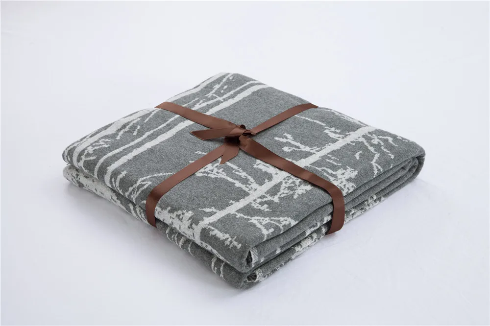 

Knitted Blanket Cotton Warm Soft Blanket Throw Forest Knitting Pattern, 200*150cm Sofa Cover Plaids on the Bed Sofa Cobertor
