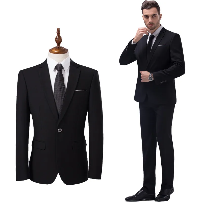 ( Jackets + Pants ) 2018 New Groom Wedding Suit Suits Men's High-end Fashion Formal Business Suits Male Casual Suit Set Blazer