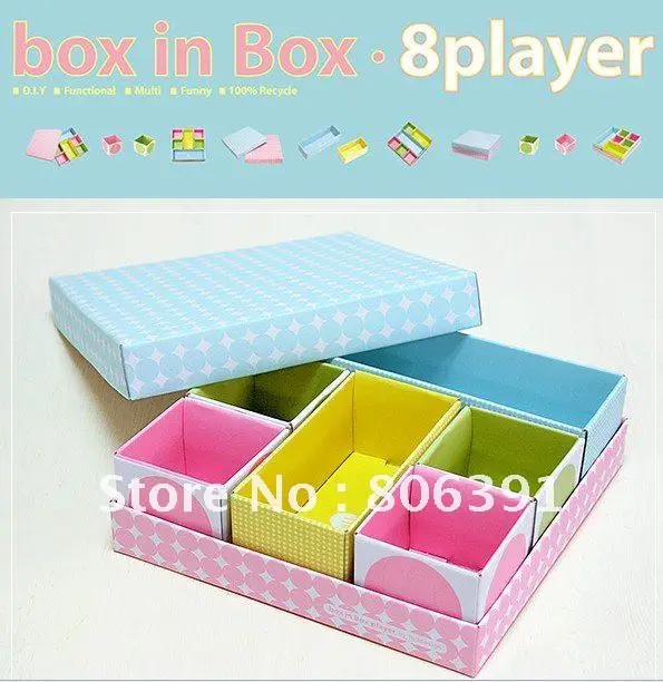 Box In Box 8 Player Multi Functional Diy Paper Storage Box For House Keepping Desk Clean Up Storage Box Table Organizer Paper Box Machine Paper Box Packingpaper Pan Aliexpress