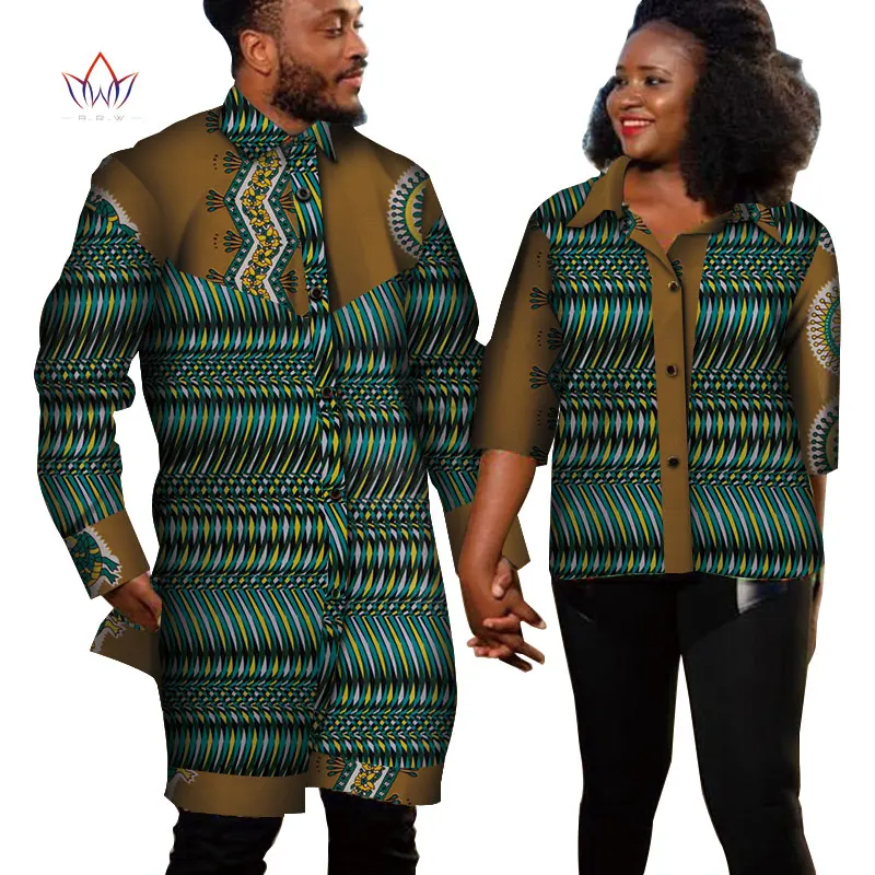 Dashiki 2019 высокое качество Сладкий Одежда для пар Африканский Воск Для женщин и мужчин рубашка Костюмы Базен плюс Размеры одежда для вечерние