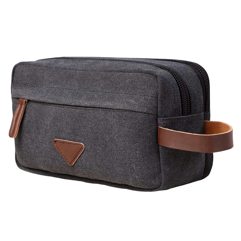 Us 11 99 50 Off Men Travel Canvas Shaving Kits Cosmetic Makeup Organizer Women Toiletry Bag With Double Compartments Kosmetyczka Beauty Case In