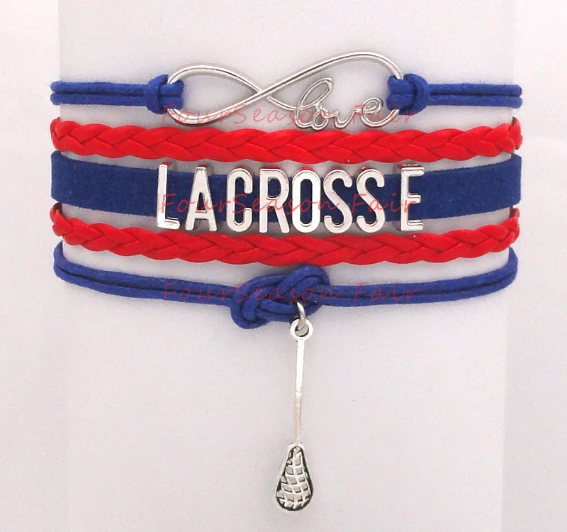 (10 PCS/lot) Custom Infinity Love Lacrosse Bracelet Lacrosse Mom